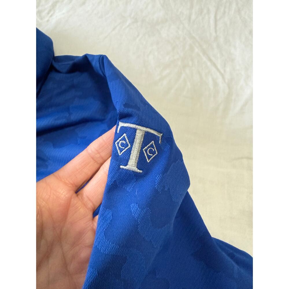 PETER MILLAR | Men’s L | Blue Perth Camo Crown Sport 1/4 Zip | Tuckaway Club EUC - Picture 9 of 10
